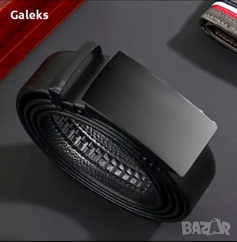 Мъжки, Официални/Дизайнерски черни автоматични кожени колани с модерен дизайн!, снимка 6 - Колани - 50508034