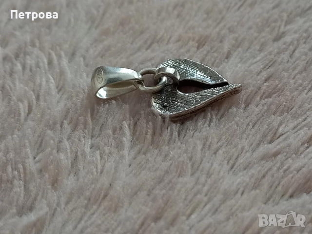 Малка сребърна висулка сърце, снимка 5 - Колиета, медальони, синджири - 51923967