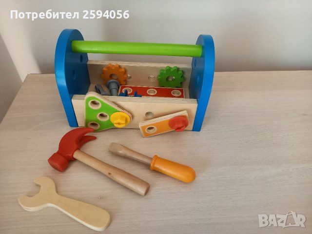 Дъpвeн мaйcтopcĸи ĸoмплeĸт зa дeцa Hape, снимка 7 - Конструктори - 39694832