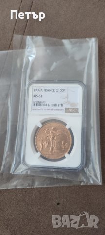 Сто златни франка Гениус сертификат MS 61, снимка 3 - Нумизматика и бонистика - 42183812