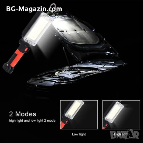 Мощна акумулаторна преносима LED къмпинг лампа осветление фенер с магнит 18650 батерии USB зареждане, снимка 6 - Къмпинг осветление - 51017083