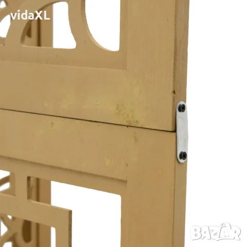 vidaXL Разделител за стая, 3 панела, кафяв, дърво пауловния масив, снимка 7 - Паравани - 56147328