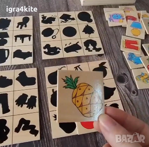 Игра на сенки Стем Монтесори Образователна асоциация и игра за памет, снимка 3 - Образователни игри - 51725740