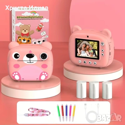 Инстантен детски фотоапарат Фотоапарат за моментни снимки принтер , снимка 8 - Други - 53704579