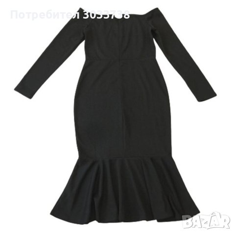 Shein официална дълга черна рокля Размер: L, снимка 2 - Рокли - 41816307