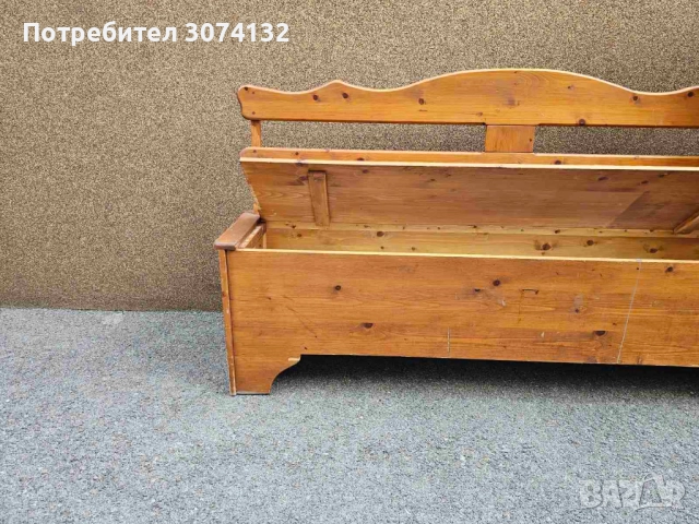 Масивна пейка с ракла в стил Рустик, снимка 2 - Други - 52856345