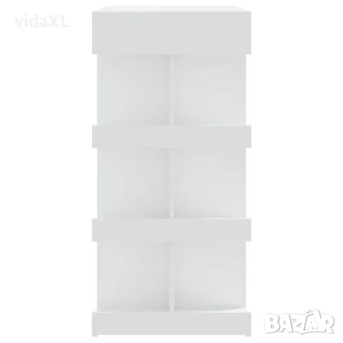 vidaXL Бар маса с рафтове, бяла, 100x50x101,5 см, инженерно дърво, снимка 6 - Маси - 56147830