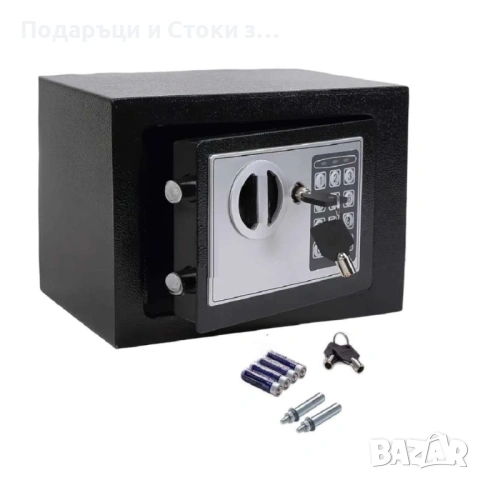 Електронен сейф с кодова клавиатура и резервен механичен ключ – 4.6L, включени батерии и монтажни бо, снимка 4 - Сейфове и каси - 53238249