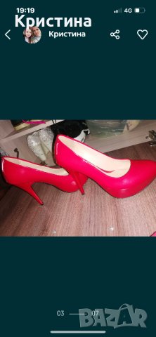 Червени токчета, снимка 3 - Дамски обувки на ток - 42379298