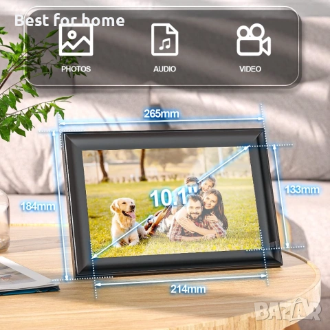 OBVHNUA 10.1-инчова цифрова фоторамка 128 GB с дистанционно, снимка 3 - Друга електроника - 53734922