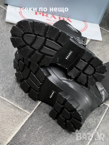 Prada Дамски Черни Боти Тип Чорап Прада Код E853, снимка 5 - Дамски боти - 51587429