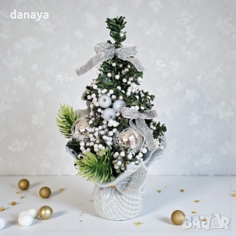 6180 Мини коледна елхичка в чувалче, 21 см, снимка 3 - Декорация за дома - 52659870