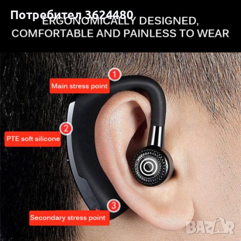 4081 Блутут хендсфри слушалка  V9 PRO, снимка 17 - Bluetooth слушалки - 41955584