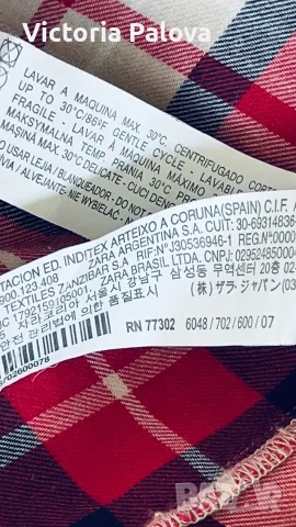  Детска карирана туника Zara Girls - размер 122, снимка 5 - Детски Блузи и туники - 56062185