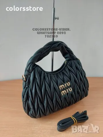Черна чанта MiuMiu-SG40U, снимка 5 - Чанти - 47405145
