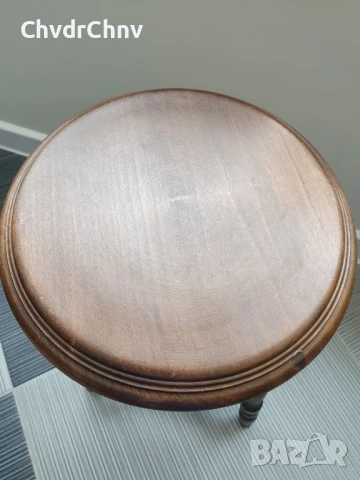 Малка ниска дървена масичка/стойка за саксия-статуетка/маса-триножник 29x50см, снимка 7 - Маси - 50524189