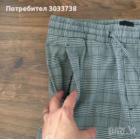 H&M Мъжки светло сив кариран панталон S, снимка 3 - Панталони - 41837451