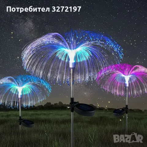 Соларна лампа медуза,7 цвята,водоустойчива IP65, снимка 4 - Соларни лампи - 49403424