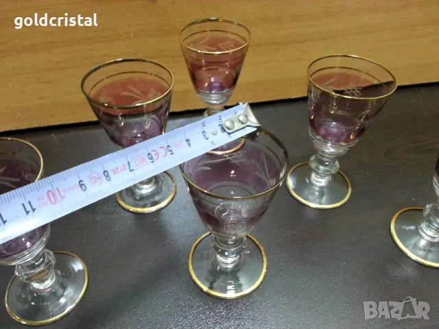 ретро стъклени чаши цветни , снимка 4 - Антикварни и старинни предмети - 48937451