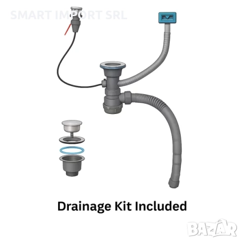 Многофункционална мивка Smart Heater, 75х46 см, филтър за вода, черен, снимка 4 - Мивки - 51995612