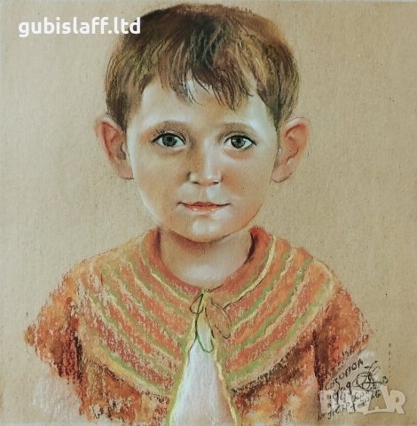 Картина, детски портрет, худ. Петър Петров, 1989 г.