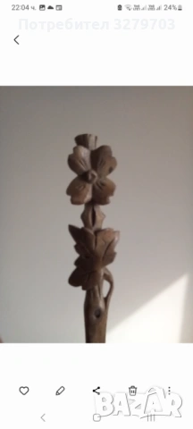 Стара писалка ,уникална изработка от фина дърворезба и антично преспапие от масивно стъкло, снимка 3 - Антикварни и старинни предмети - 53710447