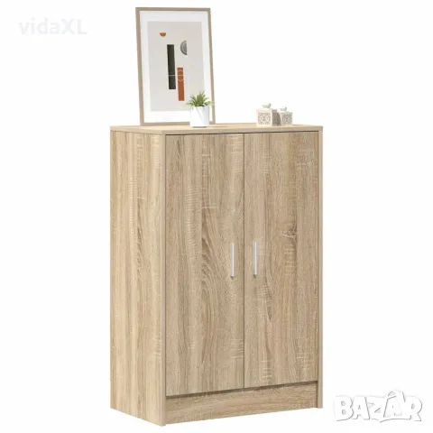 vidaXL Шкаф за обувки, дъб сонома, 60x35x92 см, инженерно дърво, снимка 3 - Шкафове - 56147872