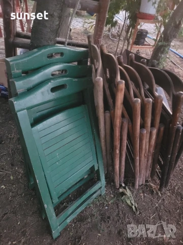 сгъваеми дървени градински столове- различни модели, за тераса и градина, снимка 2 - Градински мебели, декорация  - 51136575