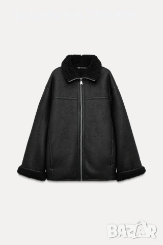 Zara зимно яке/палто с каракул, размер XS овърсайз, снимка 4 - Якета - 53437081