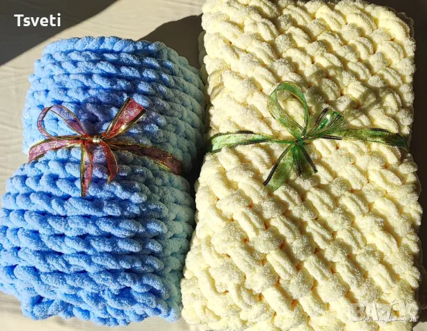 ръчно плетени бебешки одеалца , снимка 3 - Спално бельо и завивки - 47848772