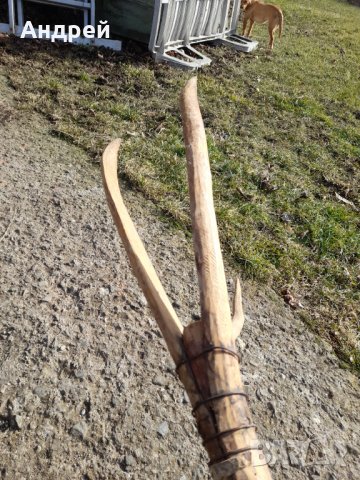 Стара дървена трирога вила, снимка 4 - Други ценни предмети - 44340522