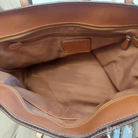 Coach Кафява кожена чанта с катарама оригинална , снимка 11 - Чанти - 49104348