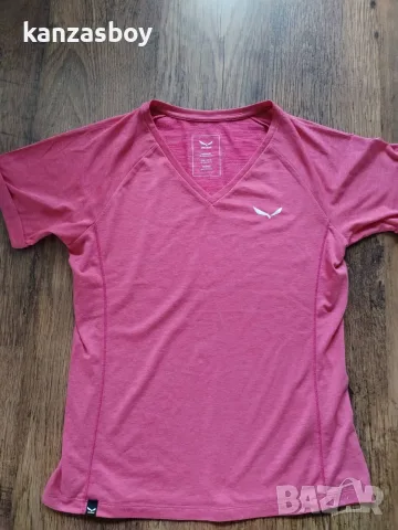 SALEWA PUEZ MEL DRY W V-NECK S/S TEE - страхотна дамска тениска КАТО НОВА ХЛ, снимка 7 - Тениски - 56094857