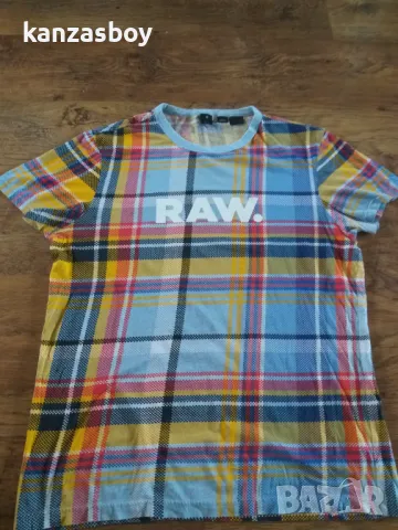 g-star madras check print rt - страхотна мъжка тениска Л, снимка 5 - Тениски - 47513918