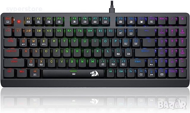 Клавиатура Безжична и USB Геймърска Redragon Dragon Warrior K603P-KBS механична RGB Blue switches