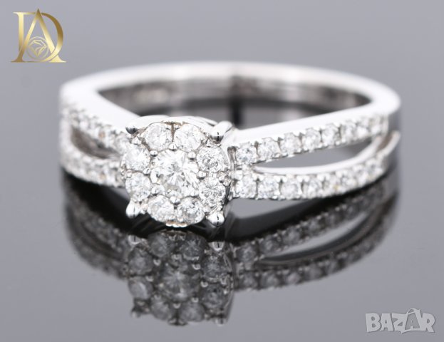 Нов Златен Пръстен с 0.60кт Естествени Брилянти , снимка 2 - Пръстени - 40077141