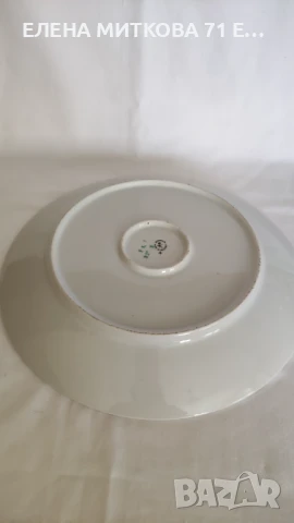 Голямо масивно порцеланово плато на "Китка"с лека дълбочина, снимка 3 - Чинии - 50869057