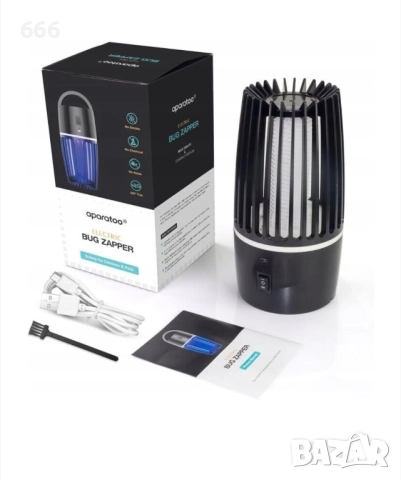 2 в 1 UV лампа за насекоми, електрическа дръжка, 10.5x20.8 см,