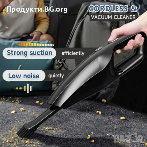 Портативна мощна прахосмукачка за кола и дом – USB зареждане, тиха и лека