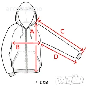 Мъжки суичър с цип и качулка, снимка 4 - Суичъри - 47598459