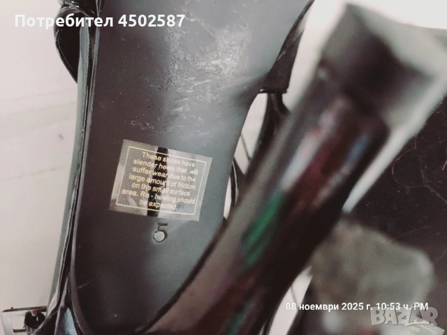 Черни обувки на висок ток, снимка 12 - Дамски обувки на ток - 52949064