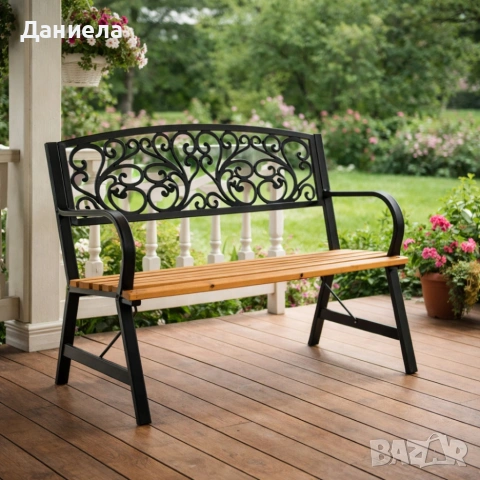 Елегантна градинска пейка GARDEN LINE – здрава болтова конструкция, снимка 2 - Градински мебели, декорация  - 53833477