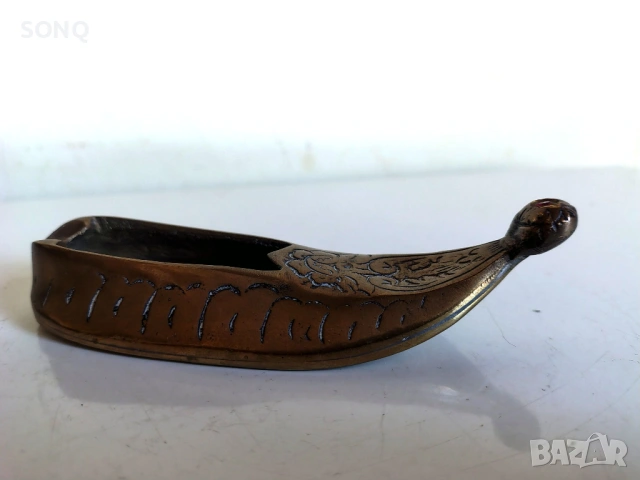Стар Бронзов Пепелник-Обувка, снимка 4 - Антикварни и старинни предмети - 53144421