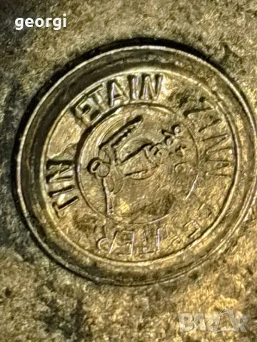 ретро стъклен свещник с метален пиедестал 22/4, снимка 5 - Декорация за дома - 49218319