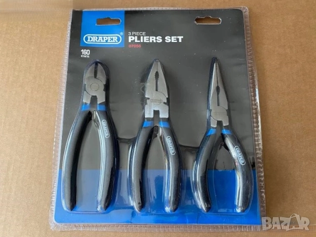 STANLEY  3 броя клещи kомплект MADE IN UK , DRAPER 3 броя Kлещи Комплект MADE IN UK, снимка 3 - Клещи - 52921393