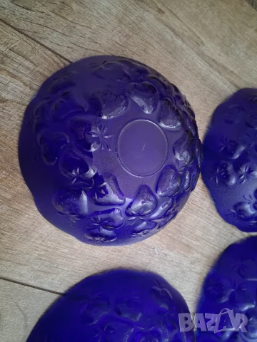 Синьо стъкло 6 бр. купучки/ на ягоди/, снимка 14 - Сервизи - 51236195