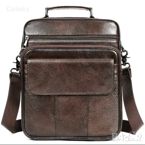 Много Голяма и Функционална Мъжка кожена чанта / Черна естествена кожа!, снимка 14 - Чанти - 50303102