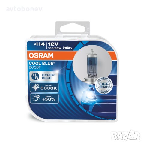 Халогенни крушки-OSRAM COOL BLUE BOOST H4 к-т/2 бр./, снимка 2 - Аксесоари и консумативи - 40464945
