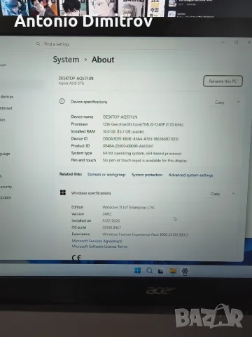 Acer Aspire 5 i5 1240p RTX 2050 4GB 16GB RAM 256 SSD, снимка 8 - Лаптопи за дома - 56195745