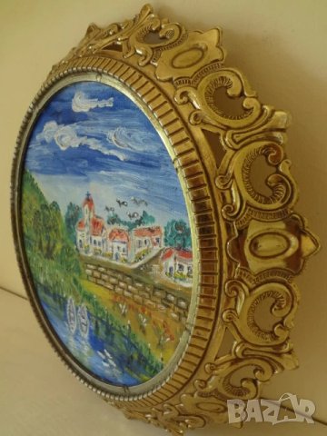 Овална картина с бронзова рамка, снимка 8 - Картини - 51056167